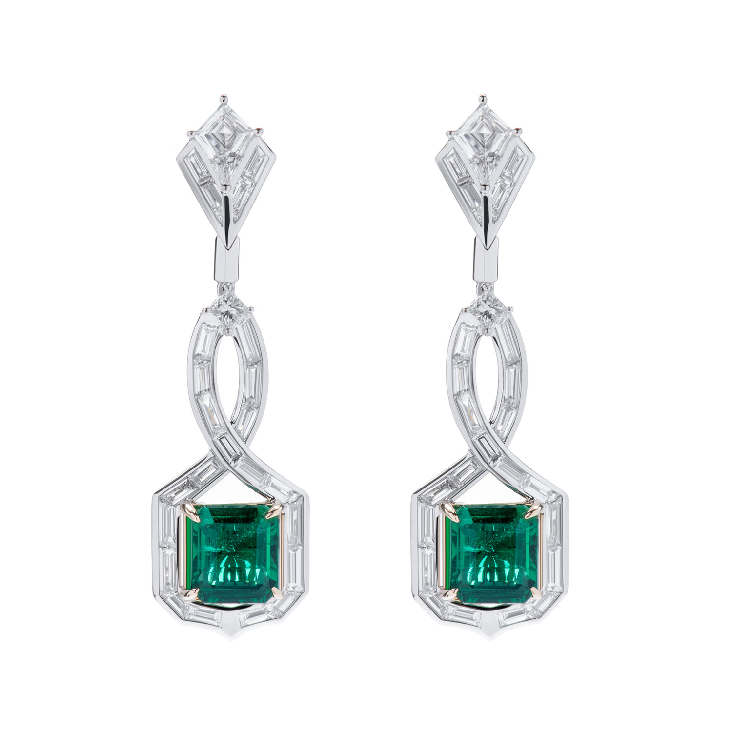 Henri Maillardet - High Priestess Diamond and Emerald Arcane Earrings