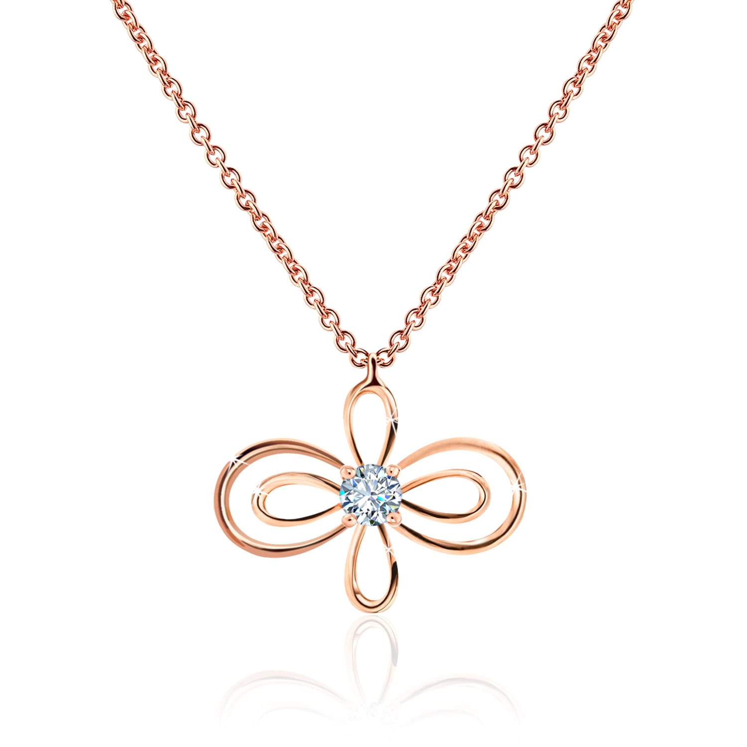 Henri Maillardet - Infinity Flower Diamond Necklace in 18K rosé gold