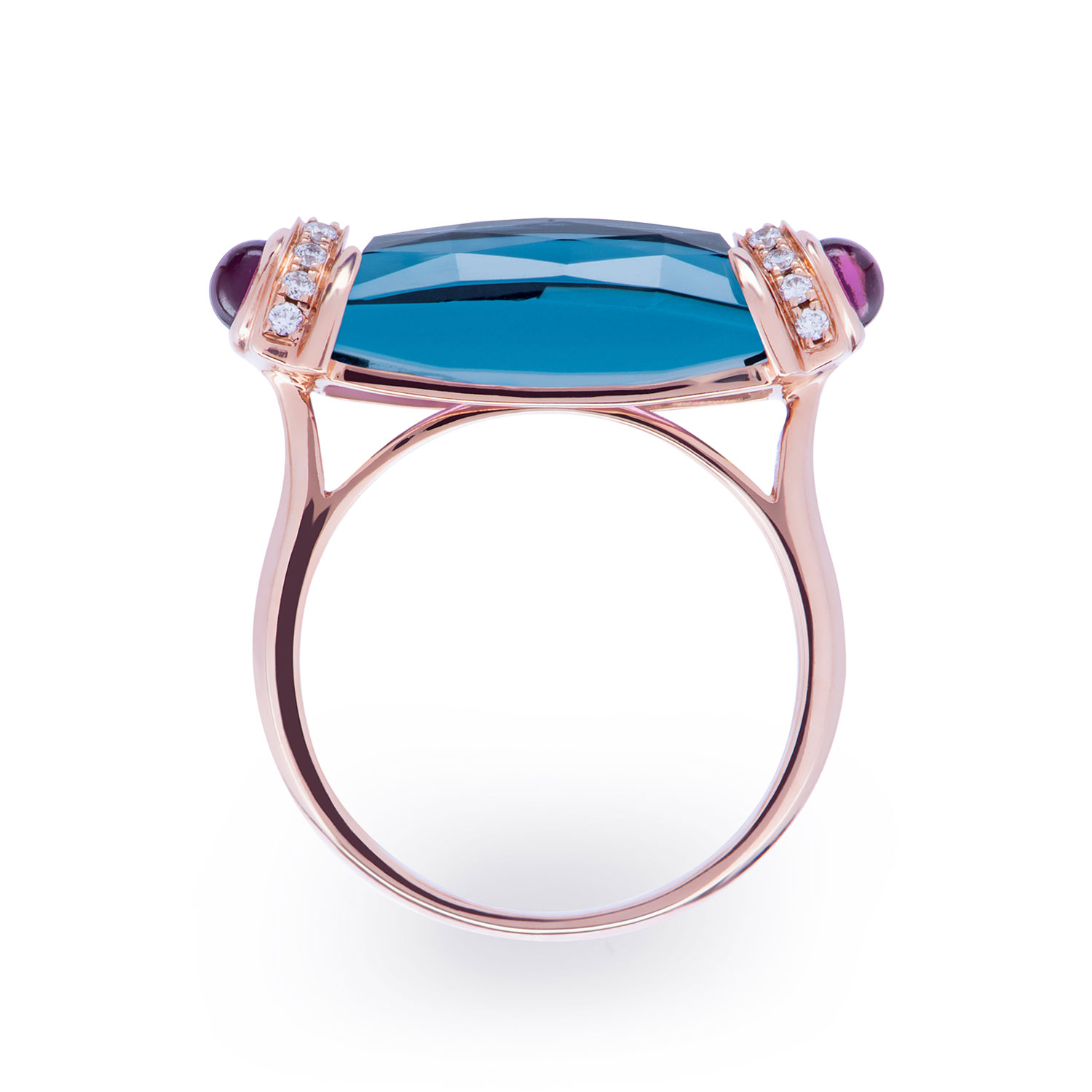 Fancy Daisy Cut Blue Topaz with Diamond Halo Ring – Park City Jewelers